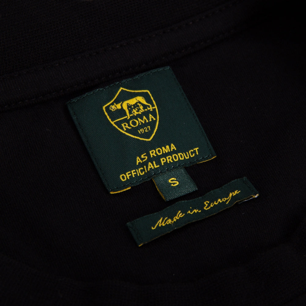 AS Roma Taper T-Shirt Zwart