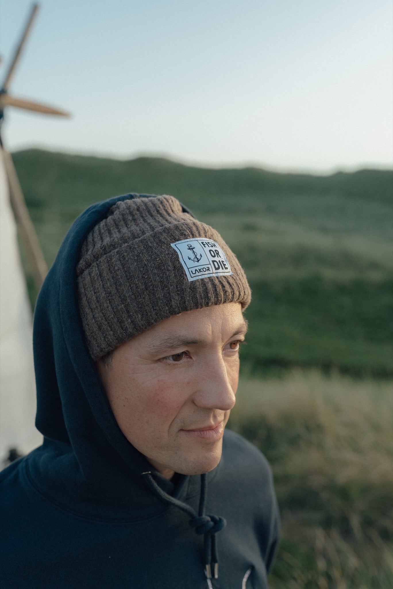 Fish or Die Beanie - Light Brown