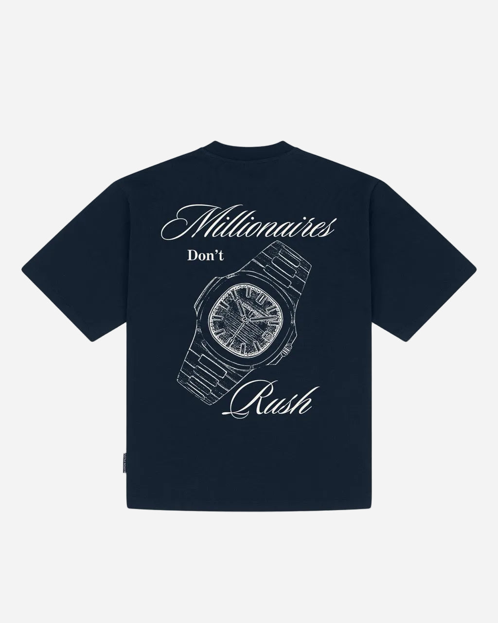 Oversized Backprint T-Shirt NO RUSH - Navy Blue -menswear.nl