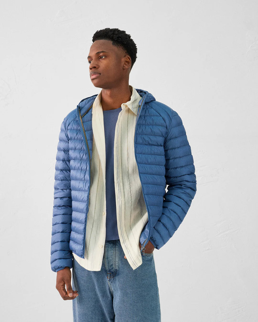 Nico Down Jacket with Hood - Ice Grey