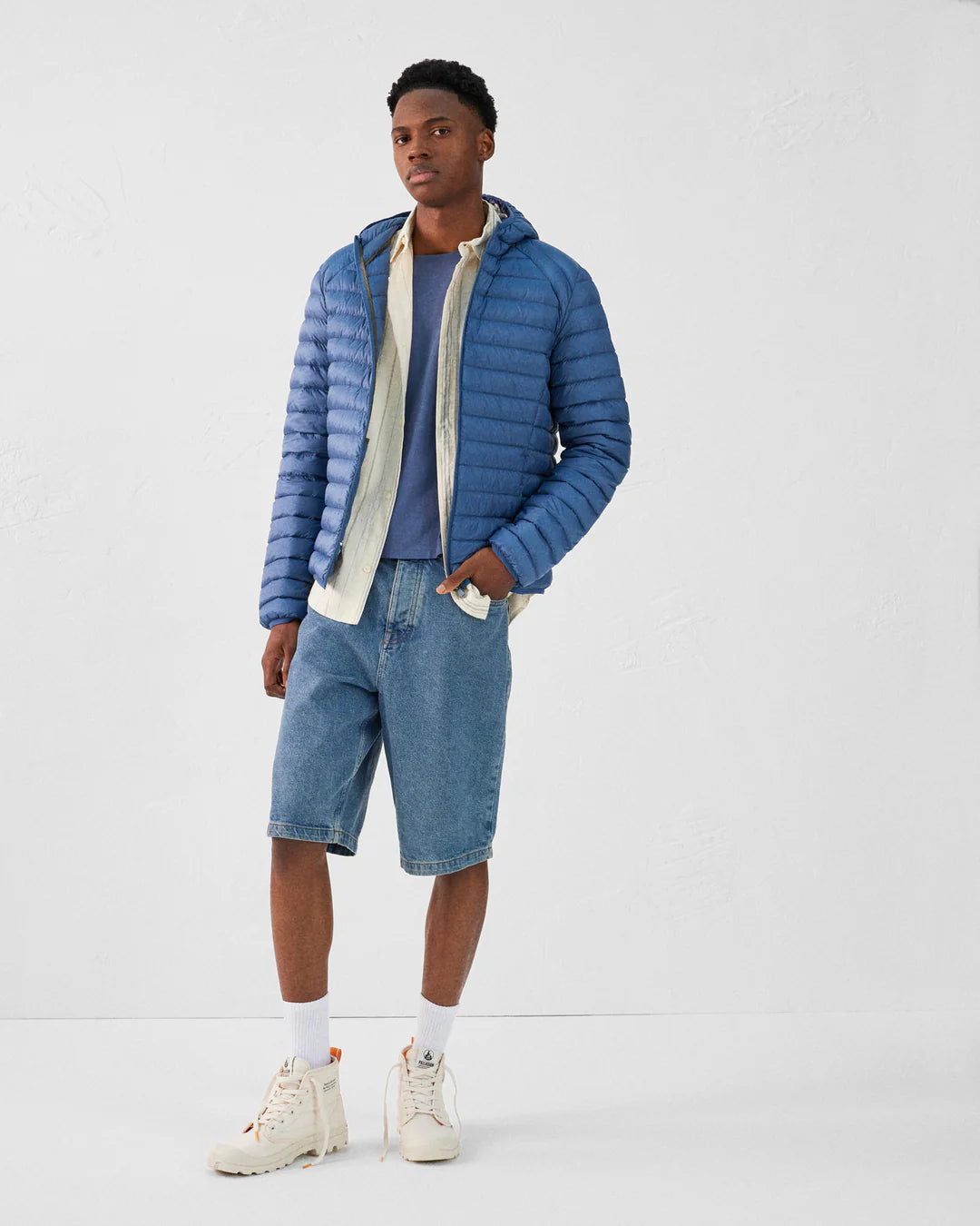 Nico Down Jacket with Hood - Ice Grey