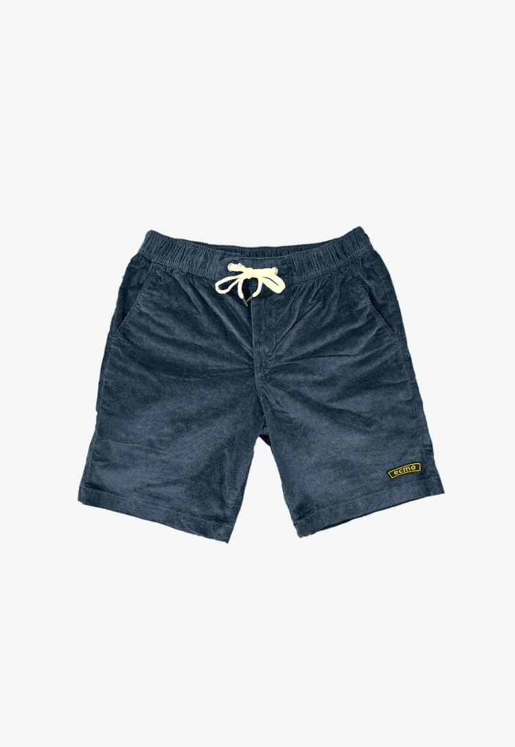 Ecmo Corduroy Badge Shorts - Navy lab10streetwear.nl