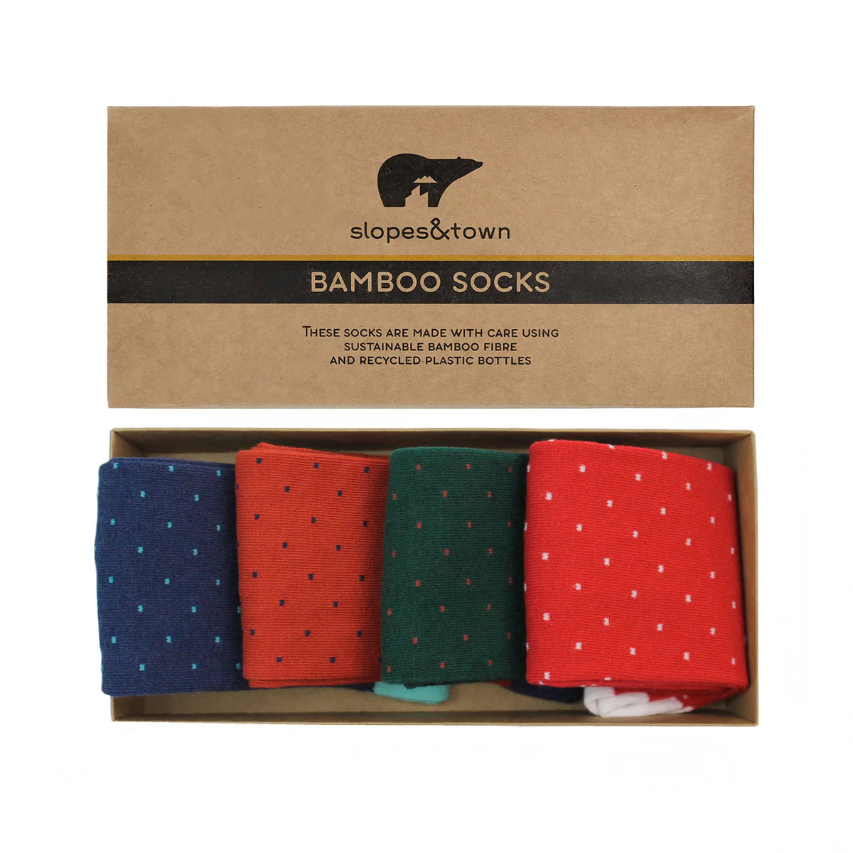 Sock Gift Box - Green Dots
