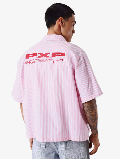 PXP Gestreept overhemd met korte mouwen - Lab10streetwear.nl