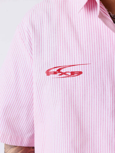 PXP Gestreept overhemd met korte mouwen - Lab10streetwear.nl