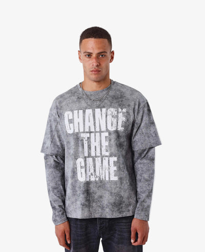 PXP - Longsleeve Shirt Vintage Effect Grijs - Lab10streetwear.nl