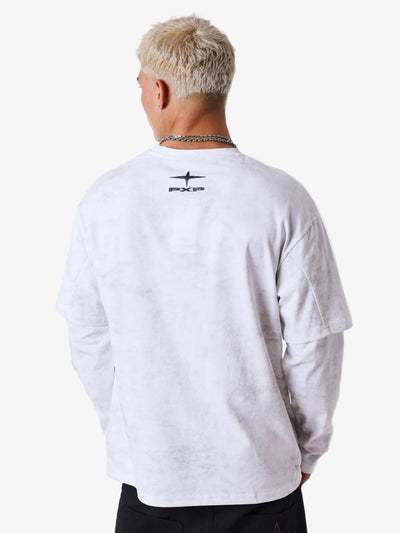 PXP - Longsleeve Shirt Vintage Effect Wit - Lab10streetwear.nl