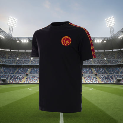 AS Roma Taper T-Shirt Zwart