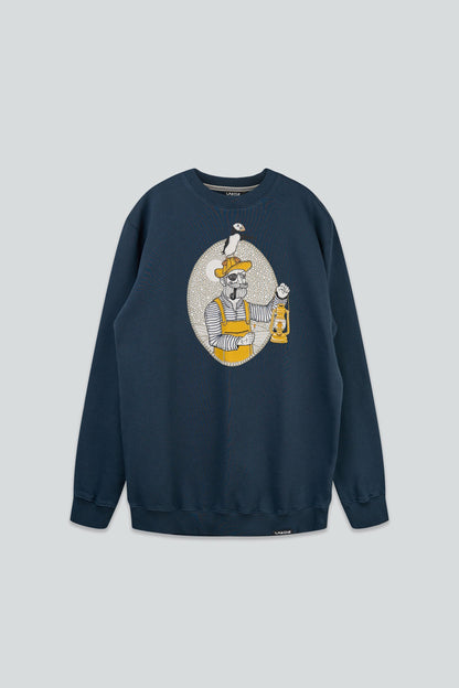 Light the Way Crewneck Sweater - Blueberry