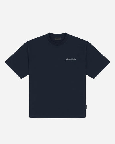Oversized Backprint T-Shirt NO RUSH - Navy Blue -menswear.nl