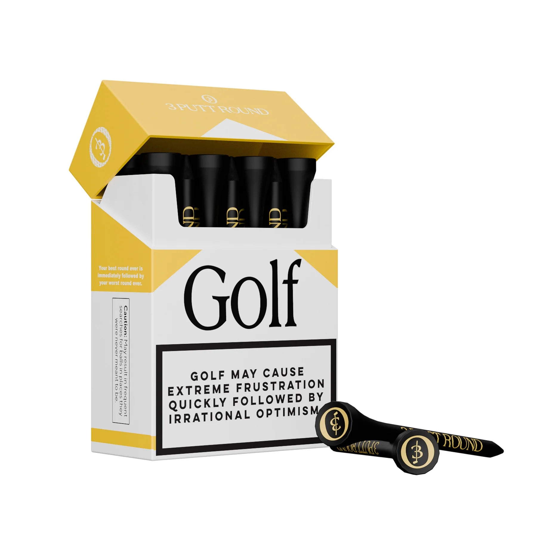 Set van 3 Gold Golf Addiction Tee Packs