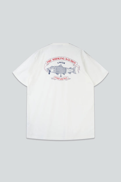 The Smoking Salmon T-Shirt - Star White