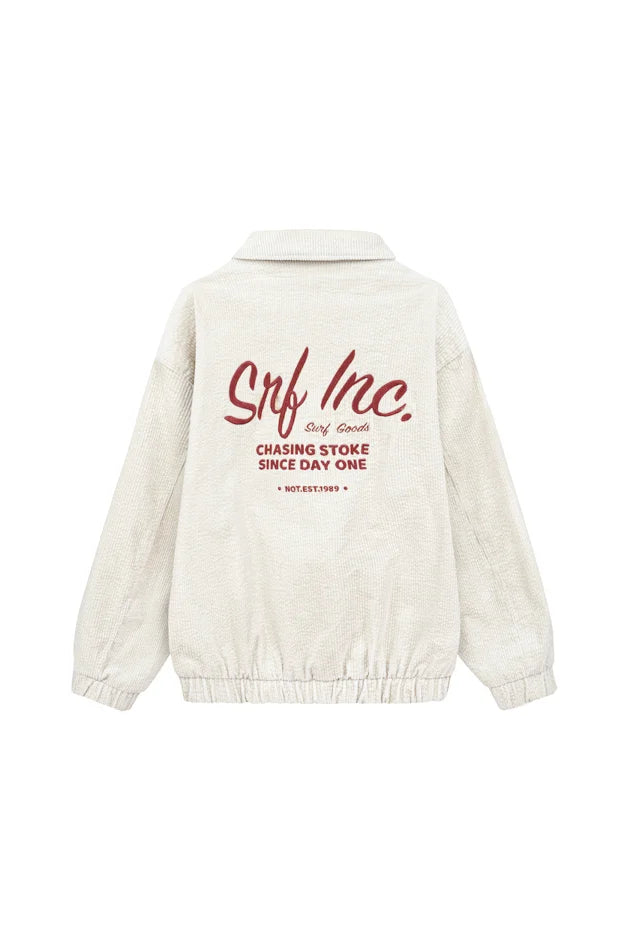 surf.inc Cord Baseball Jacket - Vintage White- lab10streetwear.nl