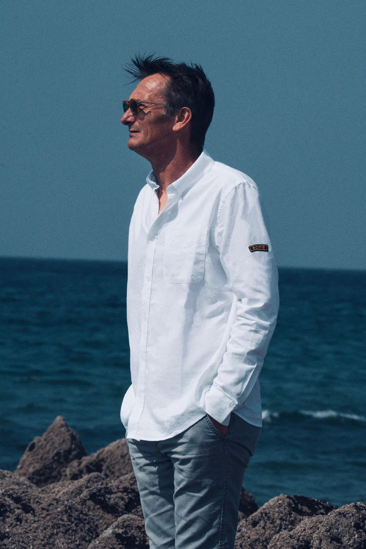 Ecmo Oxford Shirt Badge - Wit - lab10streetwear.nl