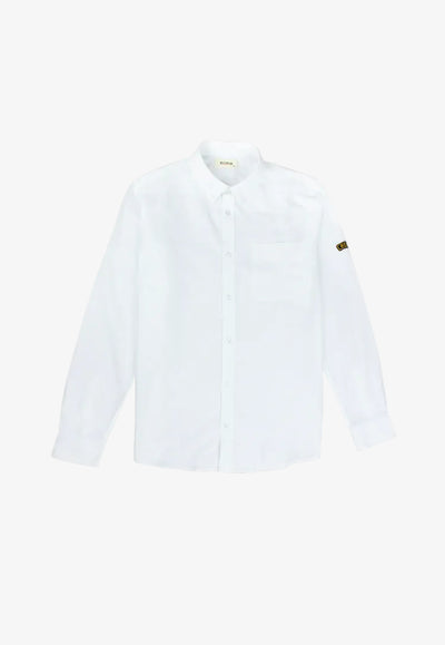 Ecmo Oxford Shirt Badge - Wit - lab10streetwear.nl