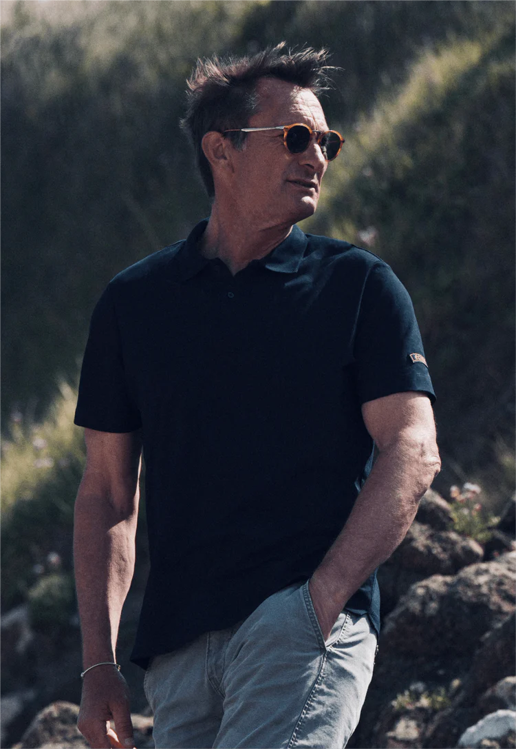 Ecmo Supima® Badge Polo Shirt - Navy lab10streetwear.nl