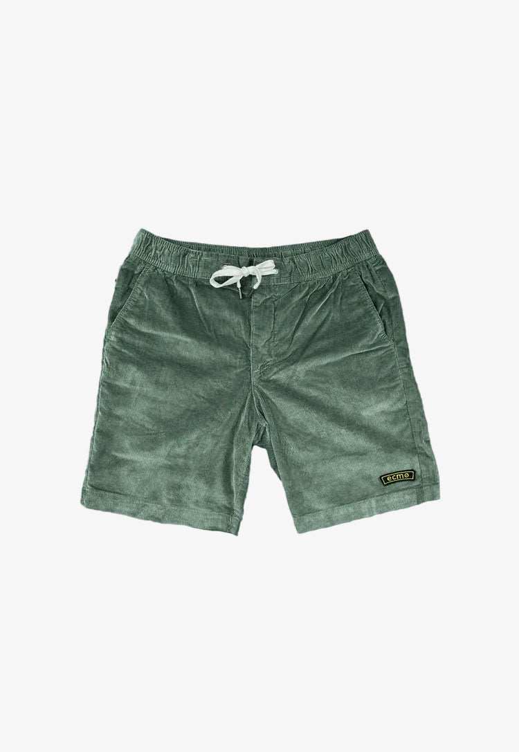 ecmo Corduroy Badge Shorts - Groen lab10streetwear.nl
