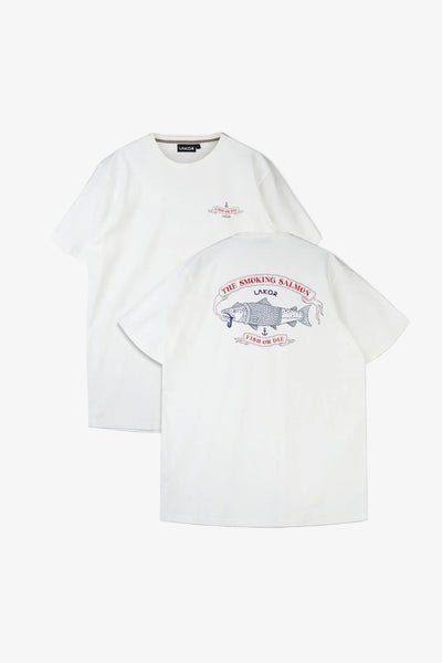 The Smoking Salmon T-Shirt - Star White - LAB10streetwear