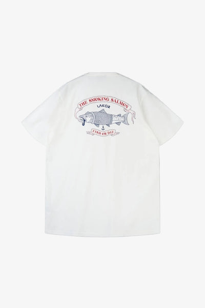 The Smoking Salmon T-Shirt - Star White - LAB10streetwear